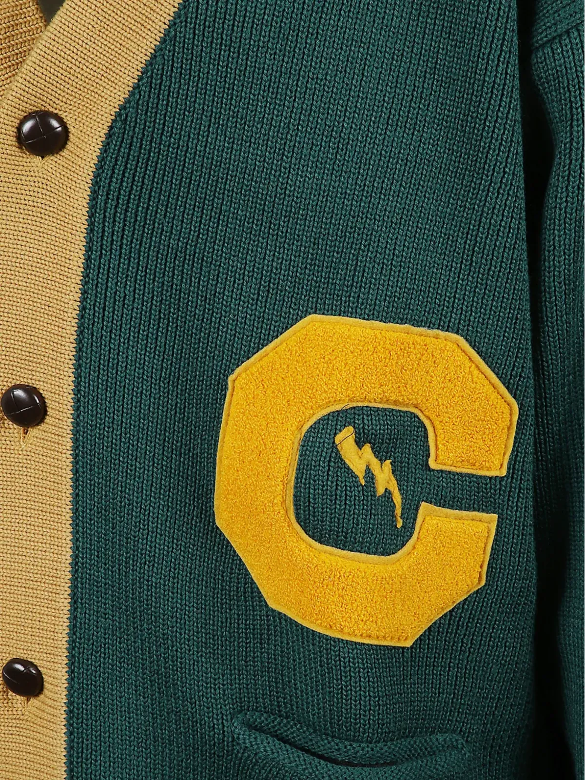 Champion アップリケ付きカーディガン - グリーン - 画像3