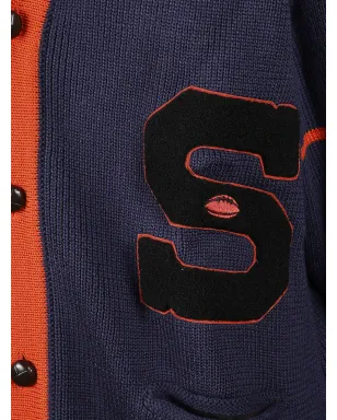 Champion ボタン付き レター刺繍ディテール カーディガン - Blue - サムネイル3