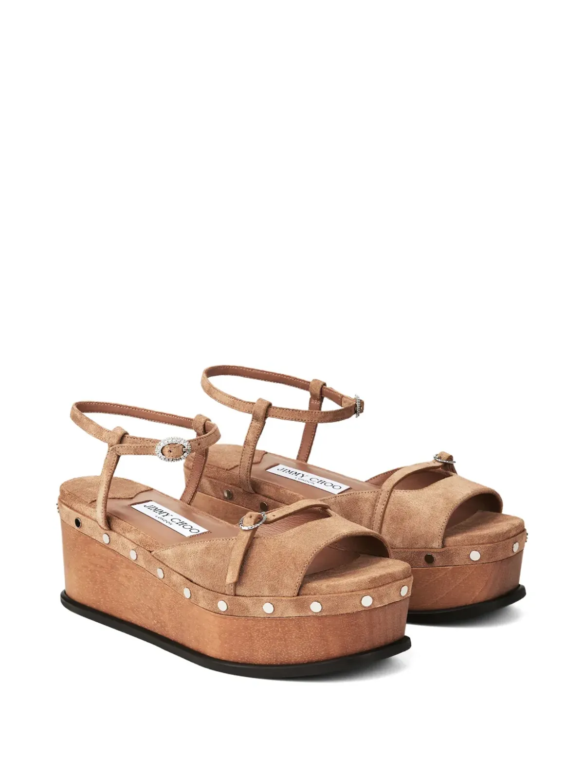 Jimmy Choo Kata studded platform sandals - Brown - 画像2
