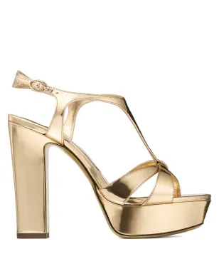 Jimmy Choo Kesia 120mm プラットフォームヒールサンダル - Gold - サムネイル1