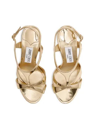 Jimmy Choo Kesia 120mm プラットフォームヒールサンダル - Gold - サムネイル3
