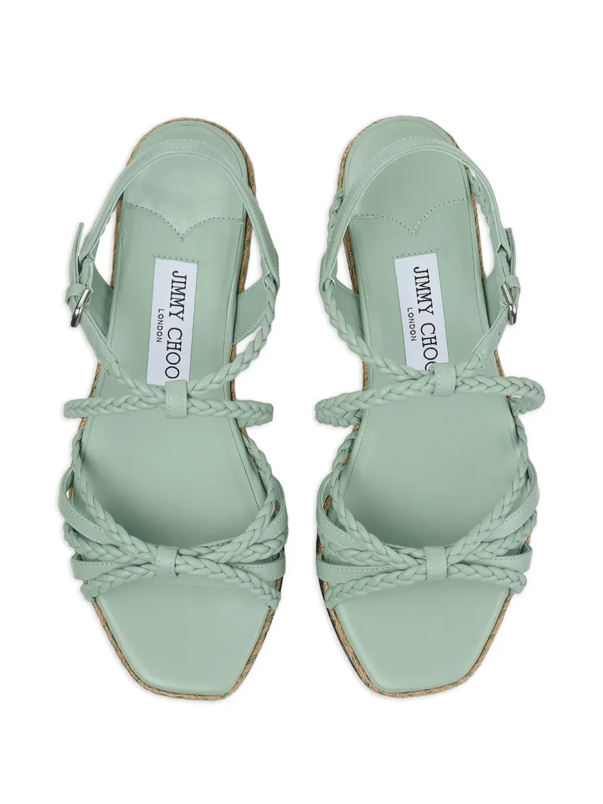 Jimmy Choo Nyra 編み込みプラットフォームサンダル - 画像3