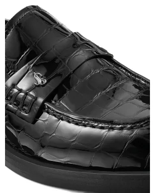 Jimmy Choo アイビー クロコダイルエンボス ローファー - ブラック - サムネイル4