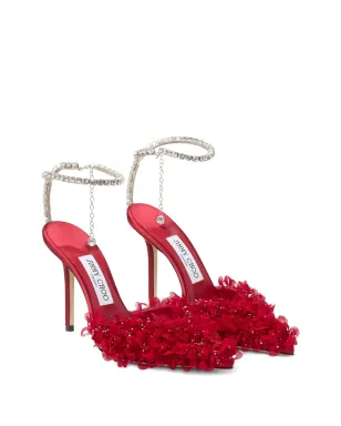 Jimmy Choo サエダ クリスタル装飾フローラルパンプス レッド - サムネイル2