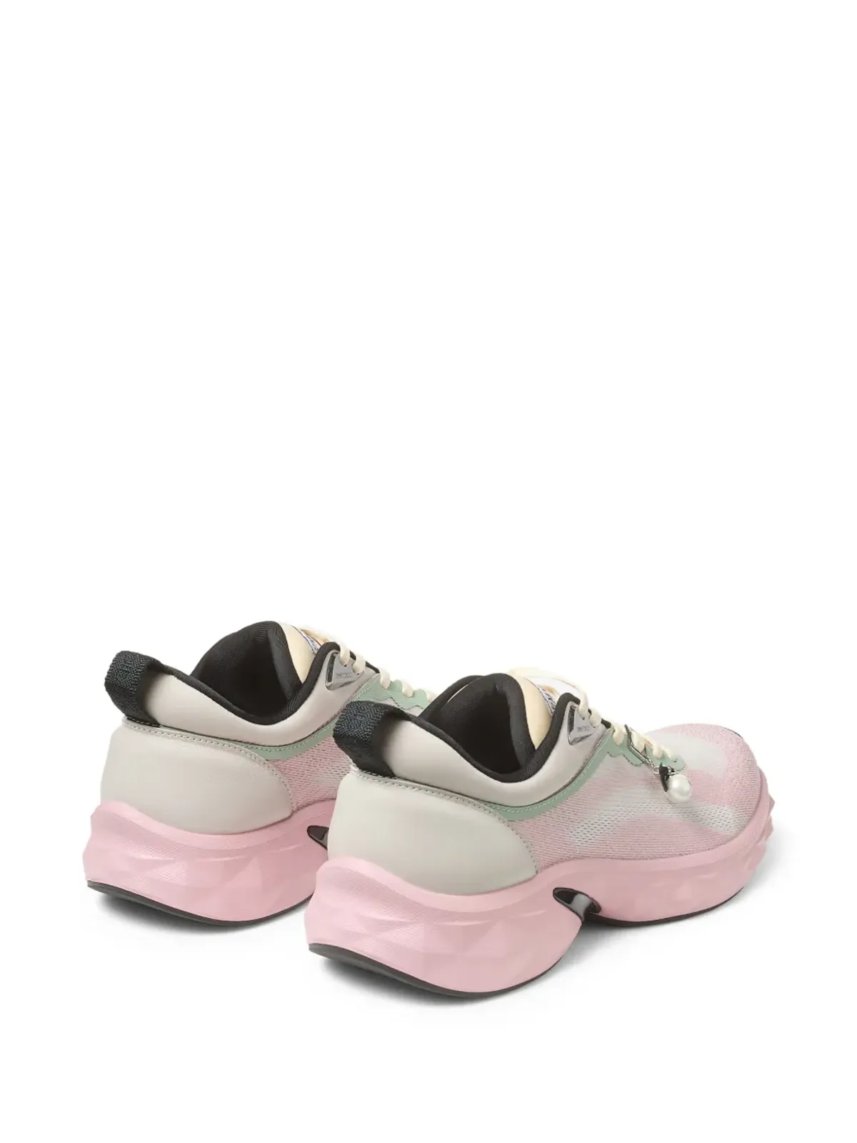Jimmy Choo ダイヤモンドラン パール付きスニーカー ピンク - 画像3