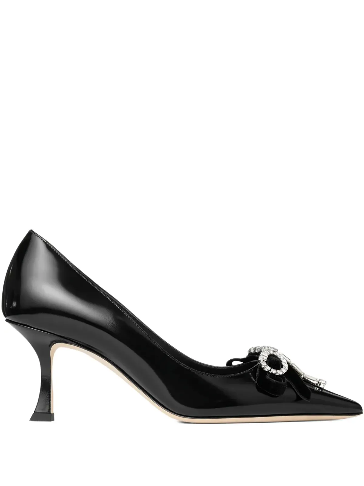 Jimmy Choo アウリア クリスタルボウ パンプス - ブラック - 画像1