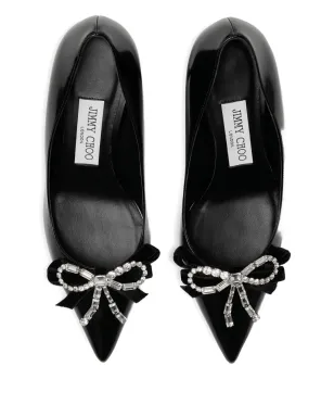 Jimmy Choo アウリア クリスタルボウ パンプス - ブラック - サムネイル3