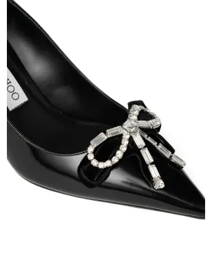 Jimmy Choo アウリア クリスタルボウ パンプス - ブラック - サムネイル4
