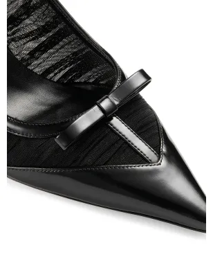 Jimmy Choo ラブボウ ポインテッド レザーパンプス ブラック - サムネイル5