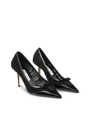 Jimmy Choo ラブボウ ポインテッド レザーパンプス ブラック - サムネイル2