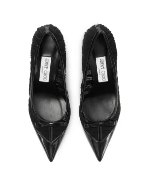 Jimmy Choo ラブボウ ポインテッド レザーパンプス ブラック - サムネイル3