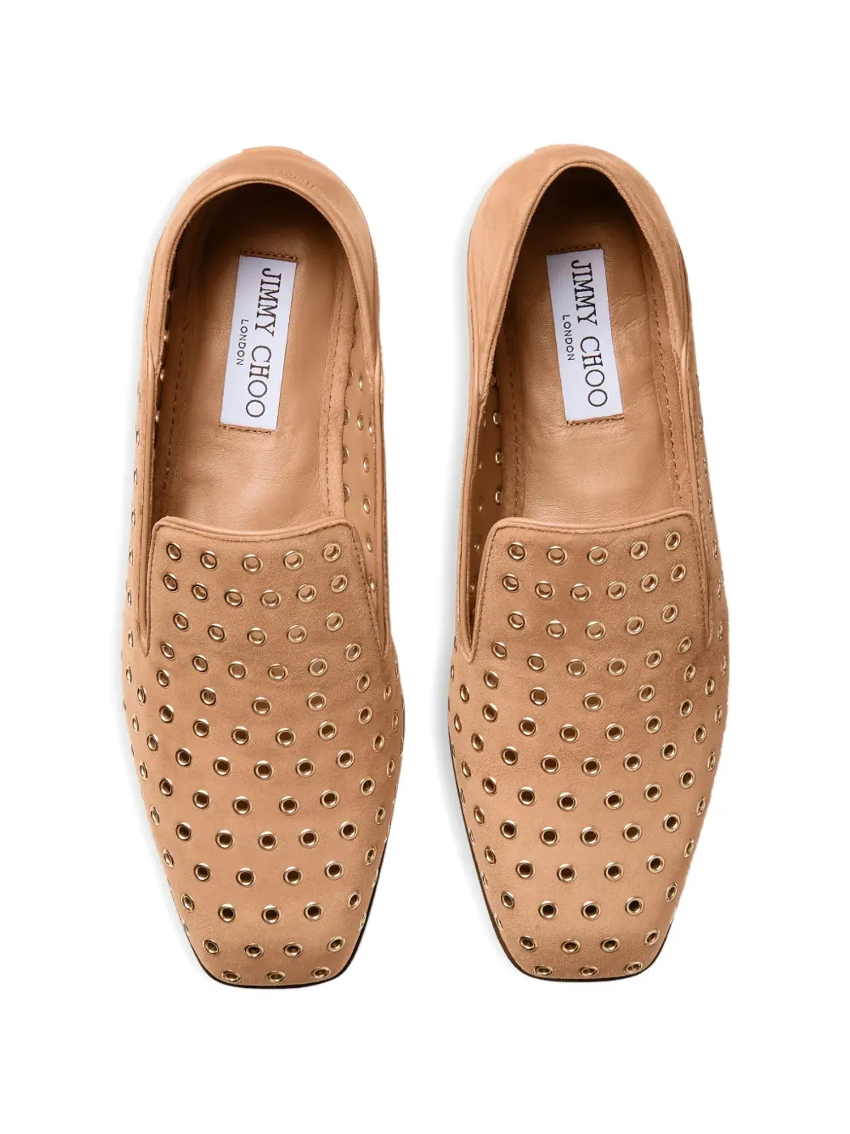 Jimmy Choo エリオット メタルアイレット ローファー ブラウン - 画像4