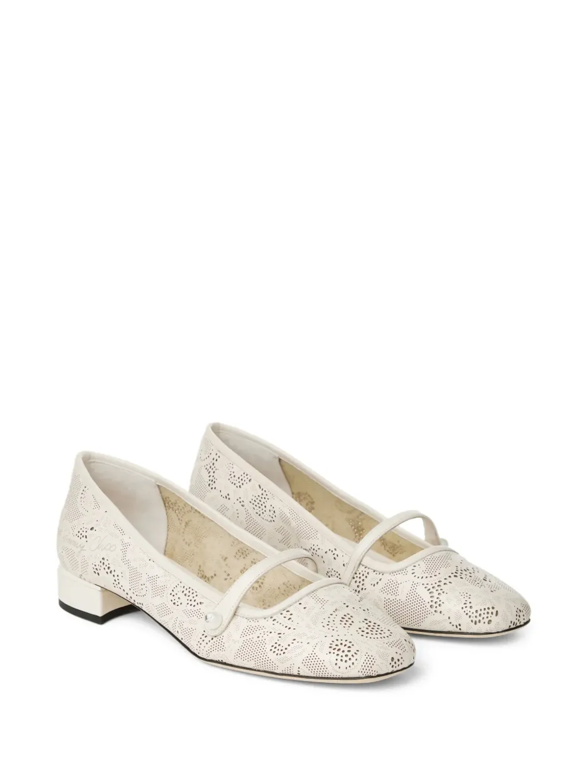 Jimmy Choo エリザ パール レーザーカット バレリーナ - 画像2