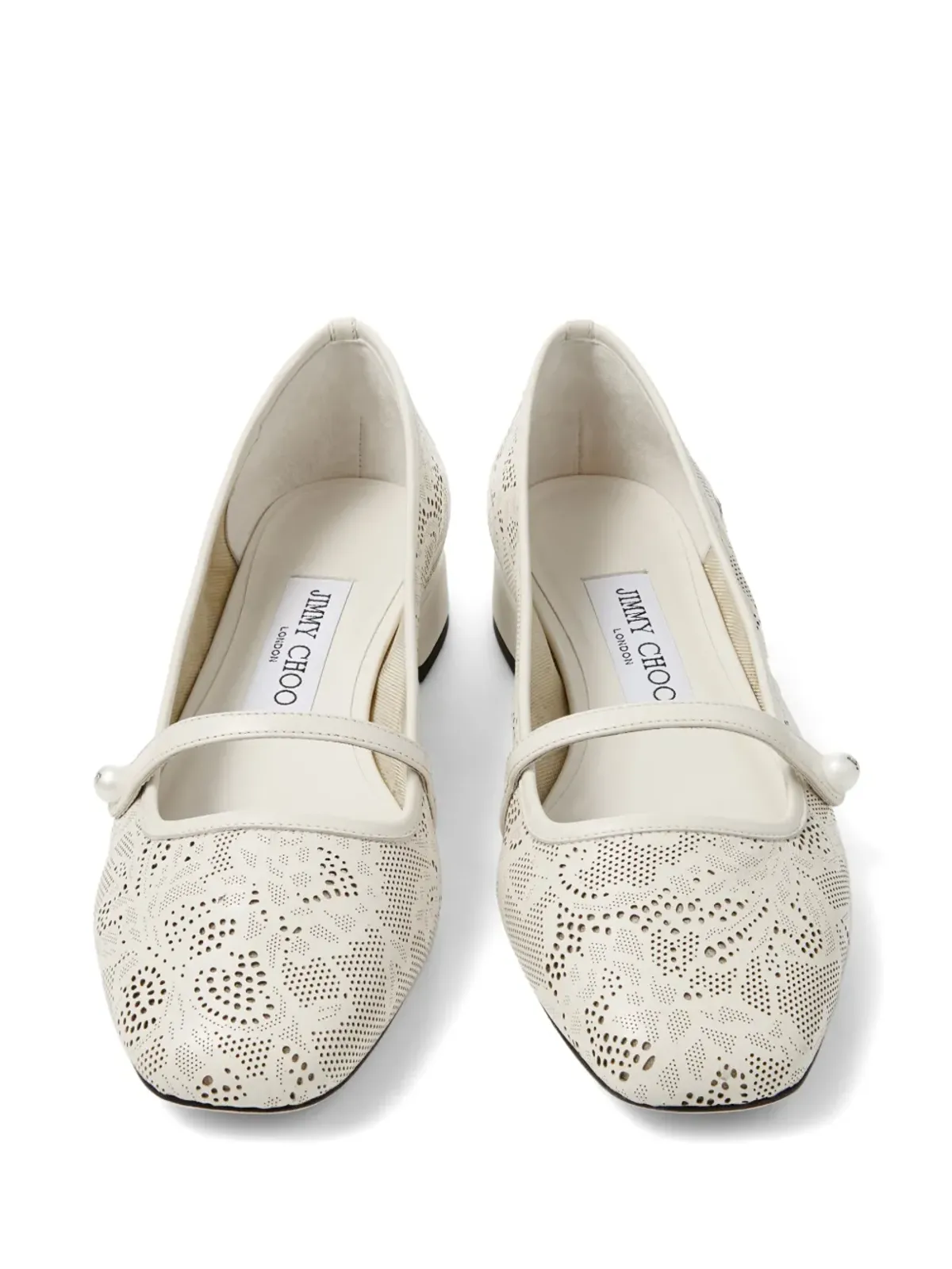 Jimmy Choo エリザ パール レーザーカット バレリーナ - 画像4