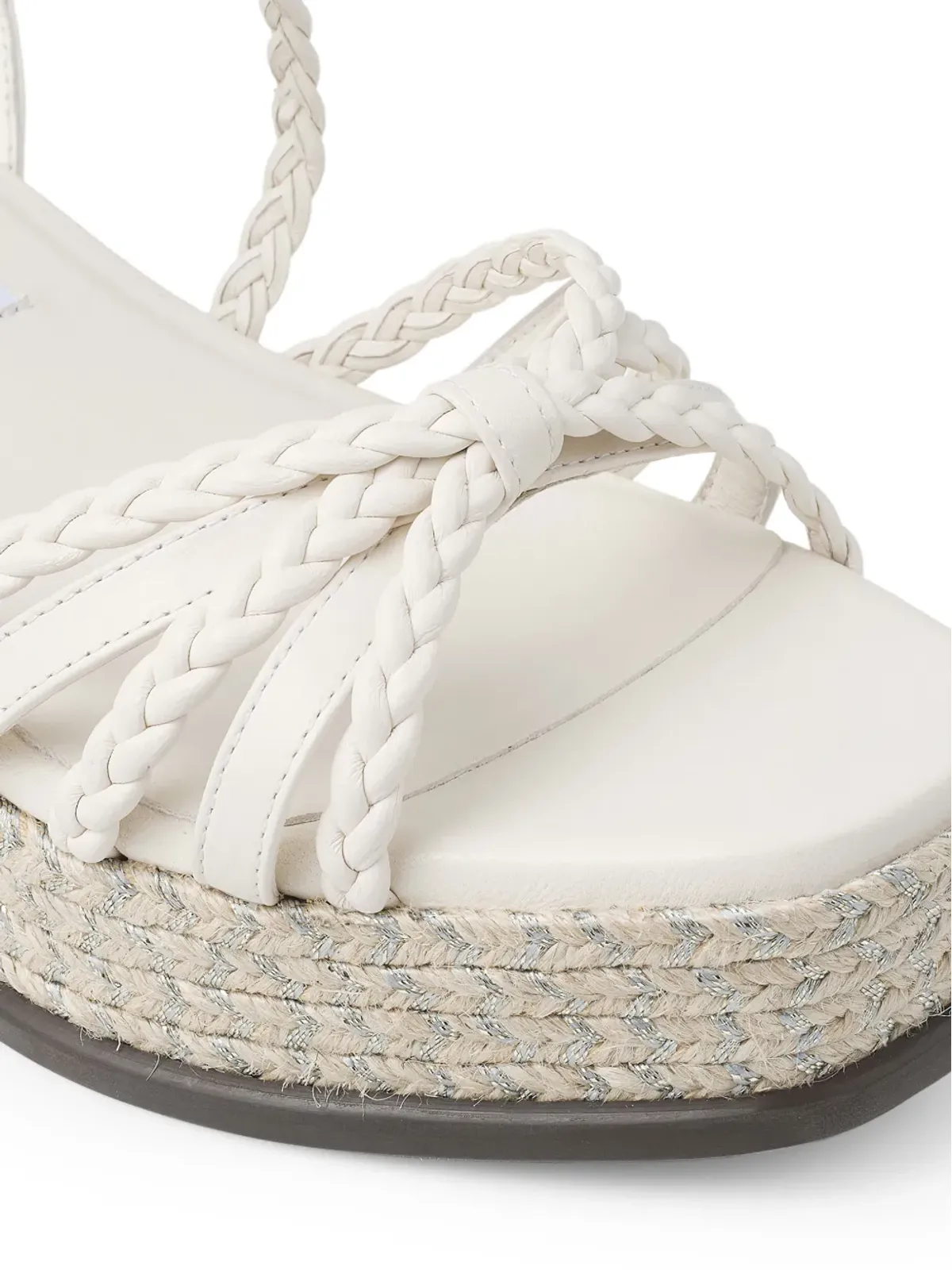 Jimmy Choo Nyra 編み込みエスパドリーユ サンダル - ホワイト - 画像5