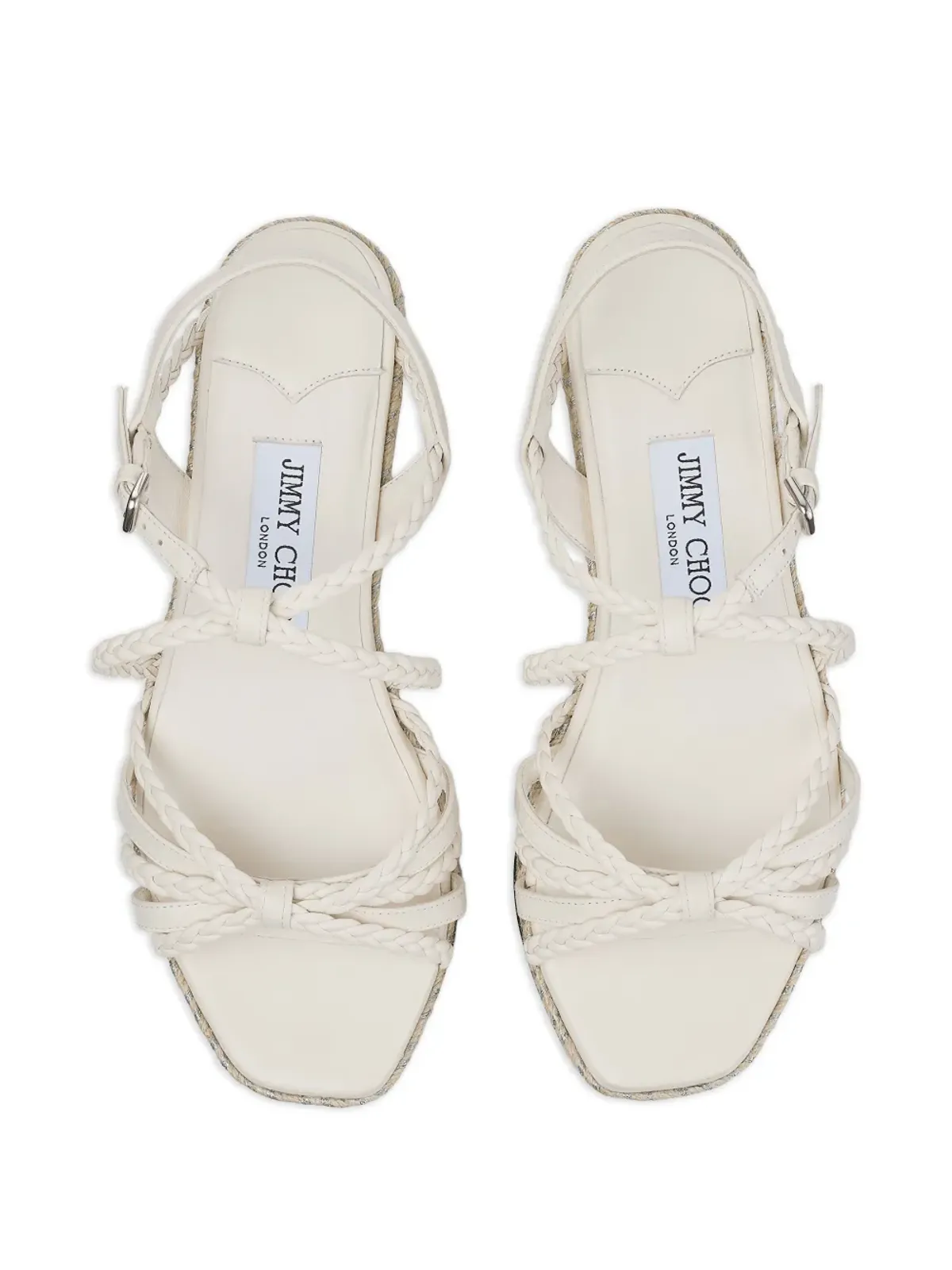 Jimmy Choo Nyra 編み込みエスパドリーユ サンダル - ホワイト - 画像3