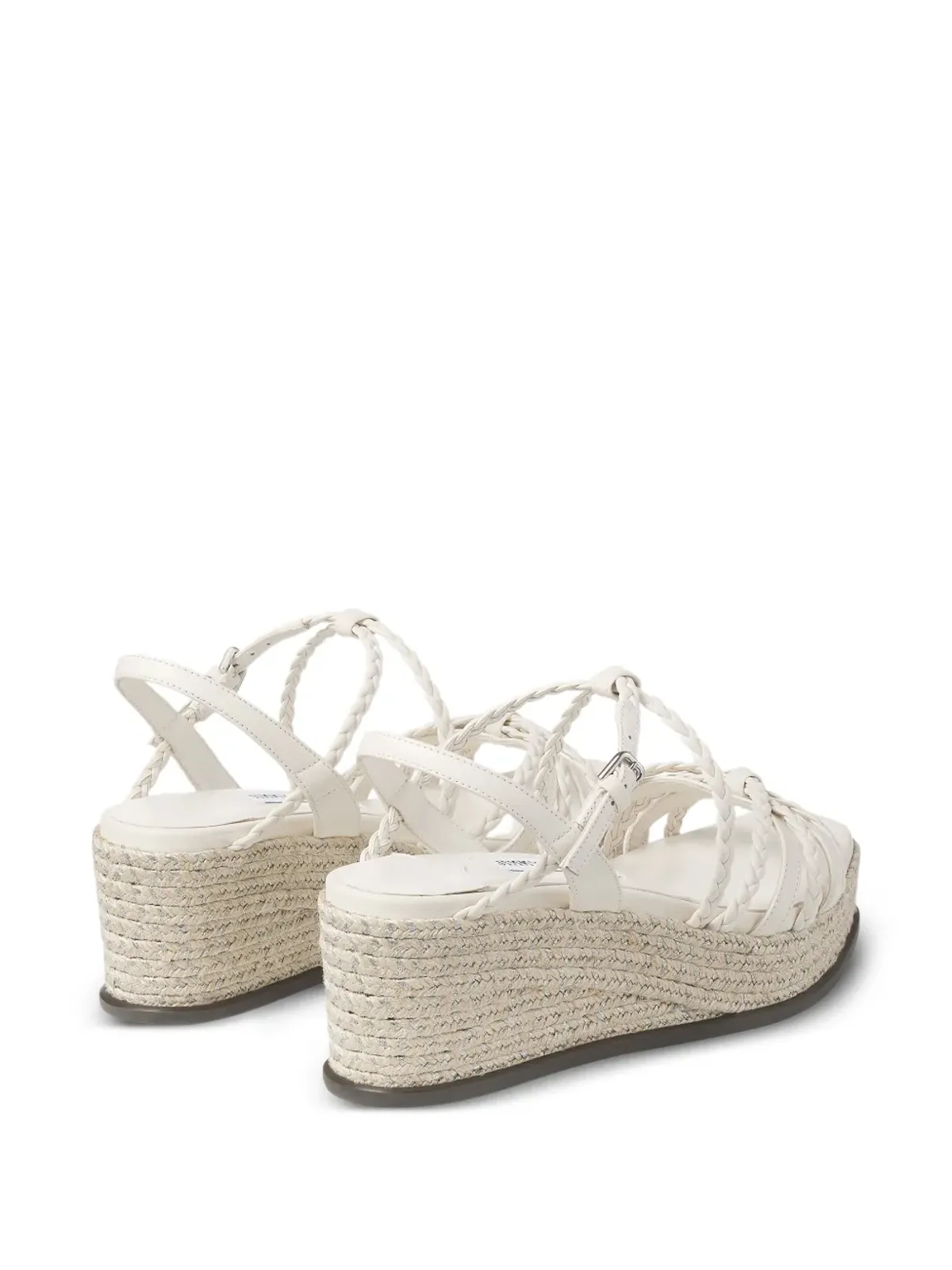 Jimmy Choo Nyra 編み込みエスパドリーユ サンダル - ホワイト - 画像4