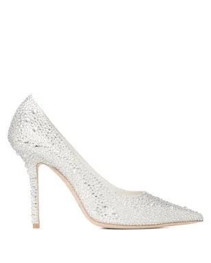 Jimmy Choo ラブ クリスタルエンブリッシュ ポインテッドパンプス - シルバー - サムネイル1