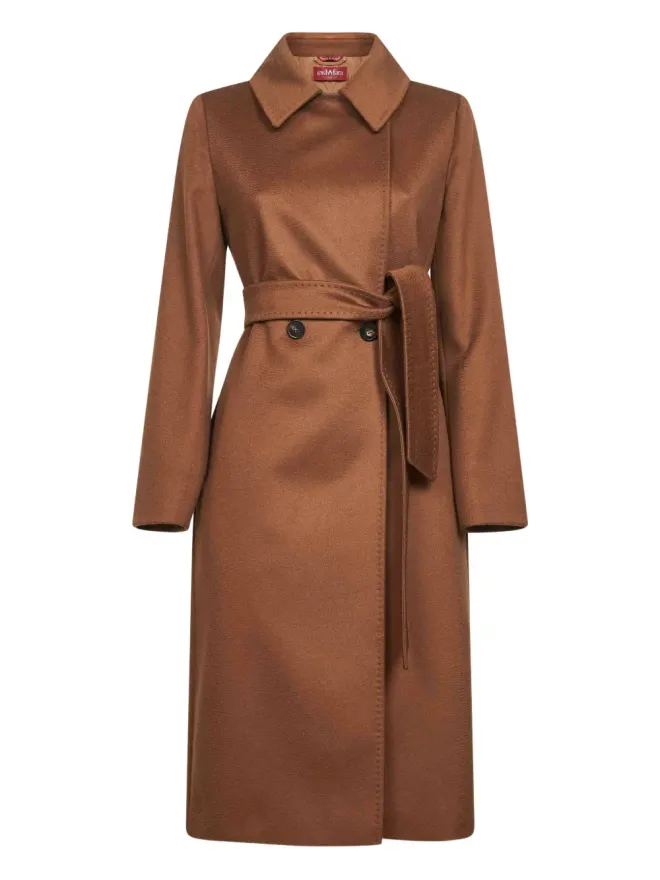 Max Mara Max Mara Bcollag ダブルブレストベルト付きコート（ブラウン）の商品画像