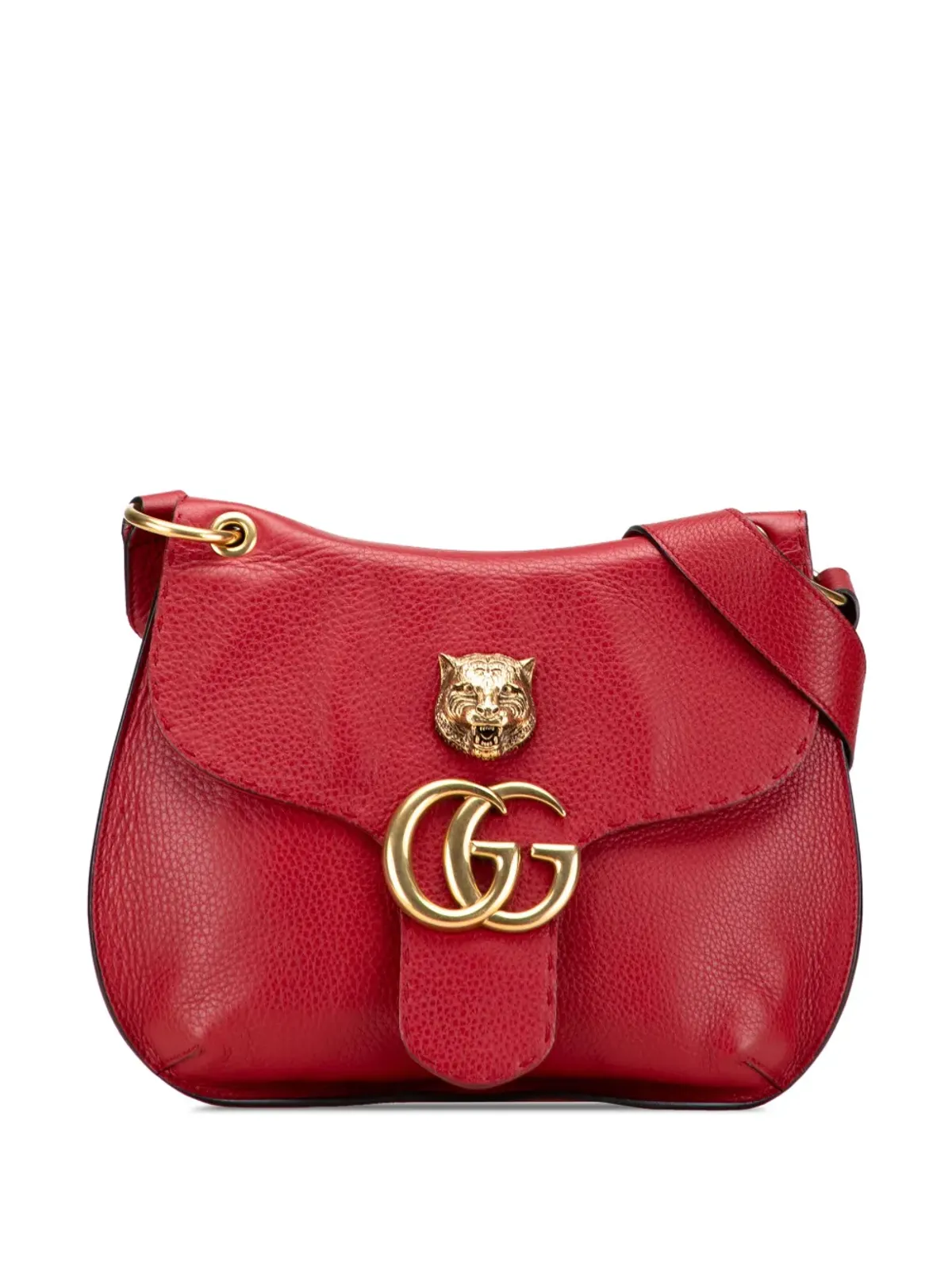 Gucci ビンテージ 2000-2015 GG Marmont レザー アニマリエ クロスボディバッグ レッド - 画像1