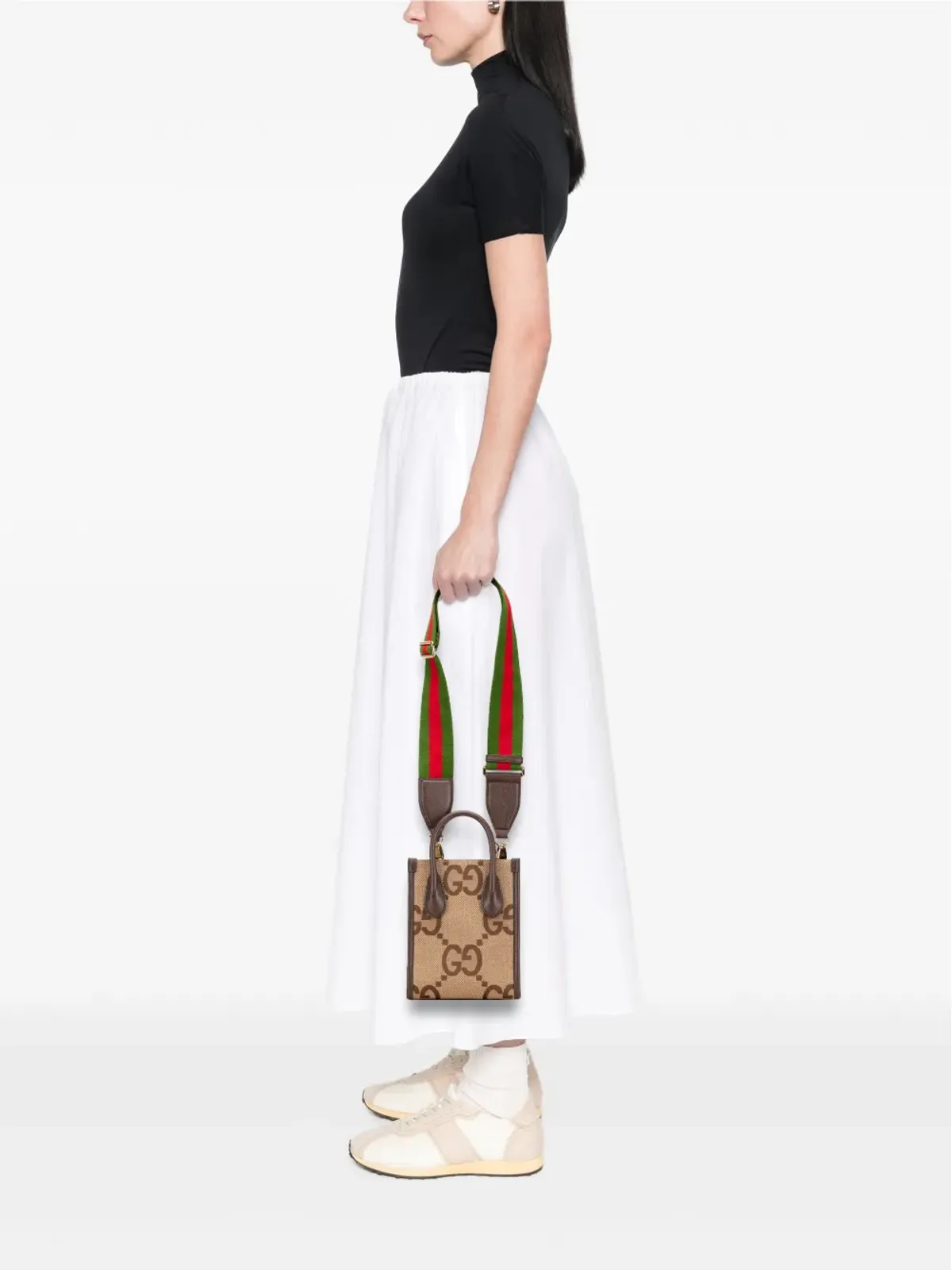 Gucci ビンテージ 2016-2025 ミニジャンボ GGキャンバス ウェブ サッチェル - ブラウン - 画像2