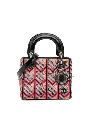 Christian Dior ビンテージ 2015 ミニ パテントレザー スパンコール レディディオール サッチェル ピンク - サムネイル1