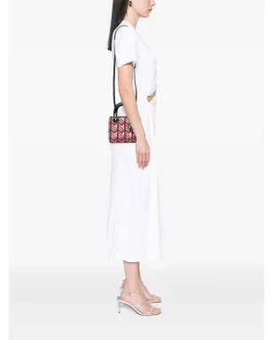 Christian Dior ビンテージ 2015 ミニ パテントレザー スパンコール レディディオール サッチェル ピンク - サムネイル2