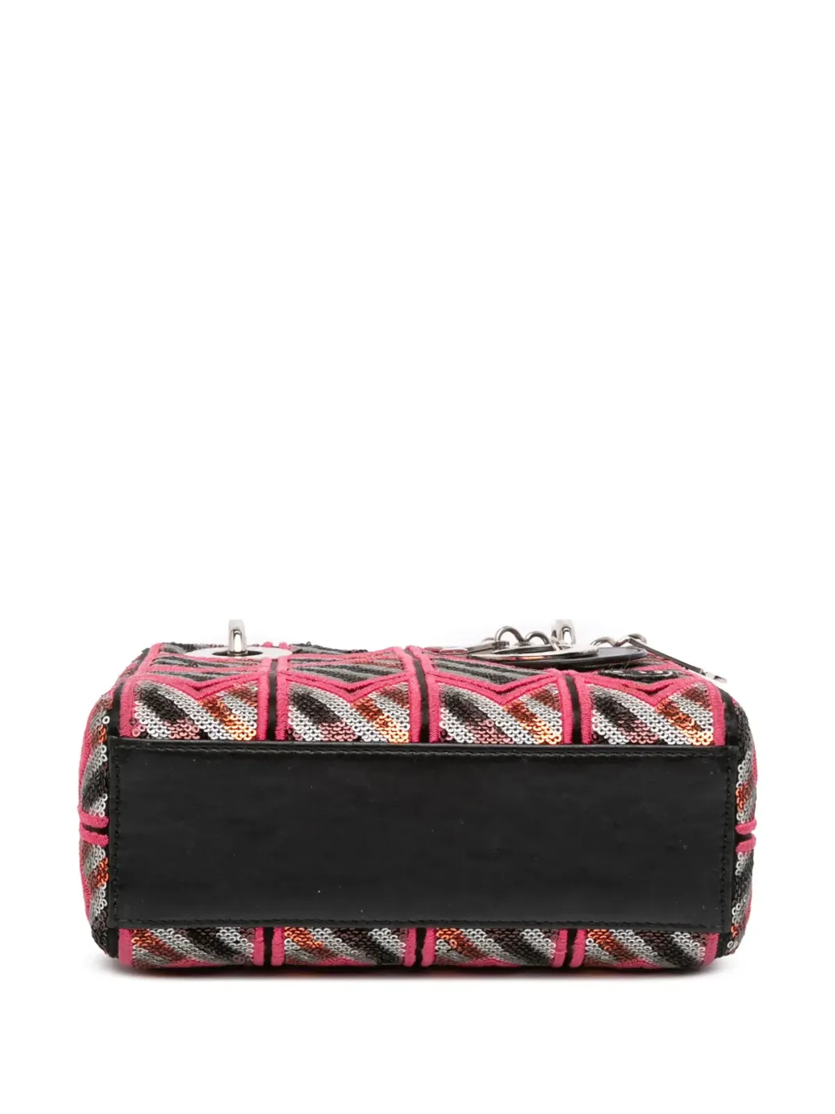 Christian Dior ビンテージ 2015 ミニ パテントレザー スパンコール レディディオール サッチェル ピンク - 画像4