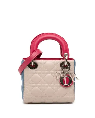 Christian Dior ビンテージ 2014年 ミニ トリコロール ラムスキン カナージュ レディ Dior サッチェル - ブラウン - サムネイル1
