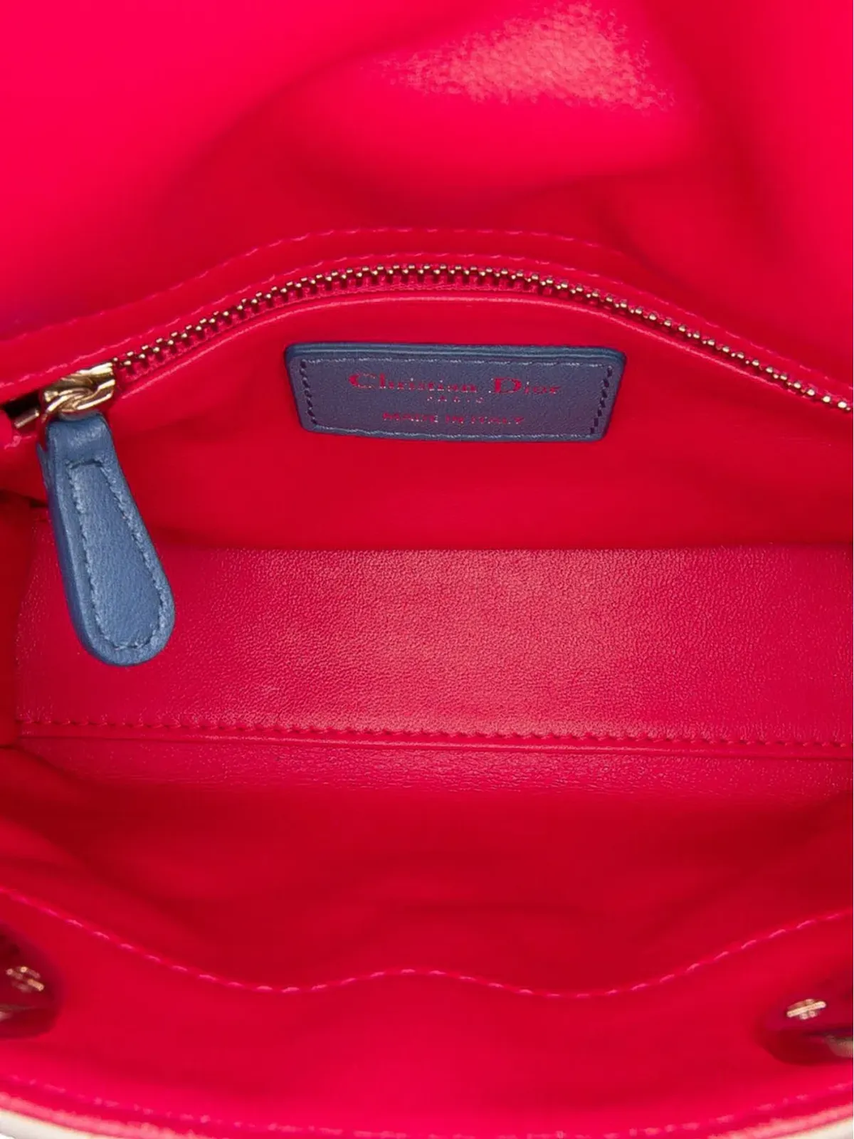Christian Dior ビンテージ 2014年 ミニ トリコロール ラムスキン カナージュ レディ Dior サッチェル - ブラウン - 画像5