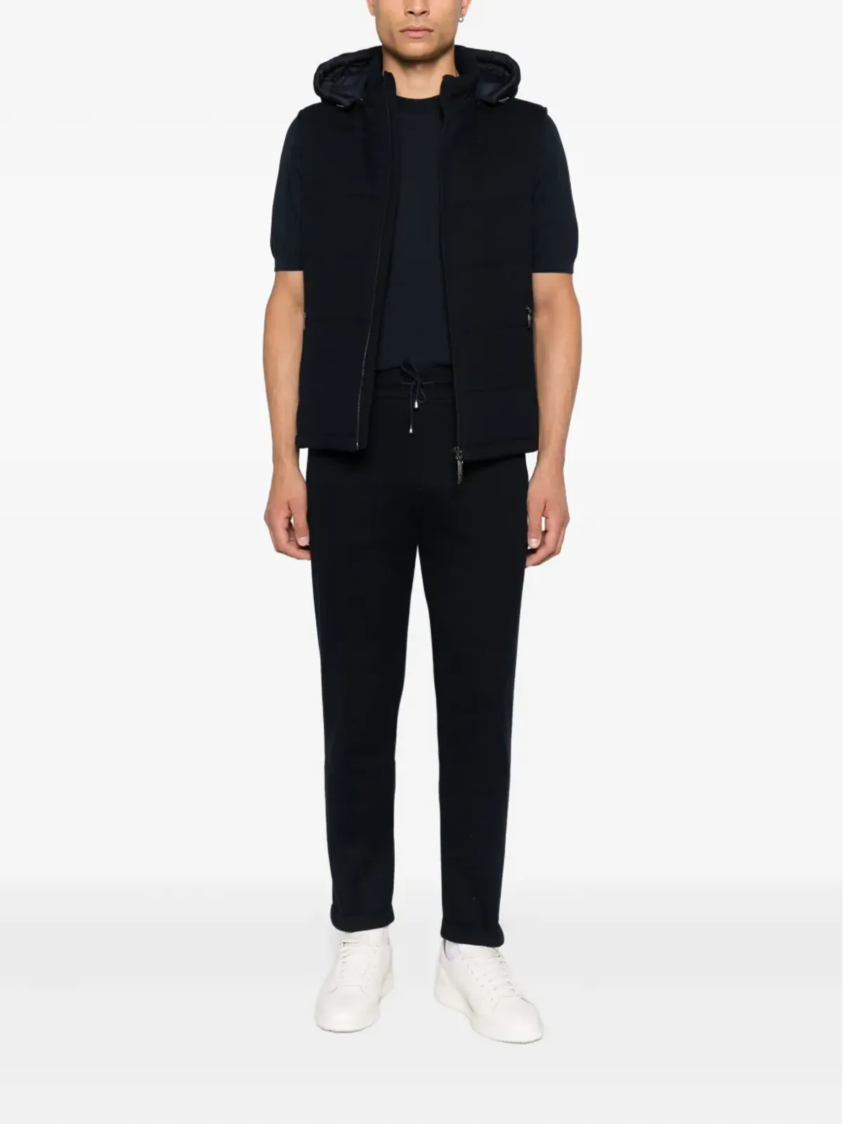 Doriani Cashmere ドローストリングウエストパンツ（ブラック） - 画像2