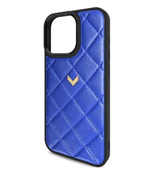 VELANTE キルテッド iPhone 16 Pro ケース - ブルー - サムネイル4