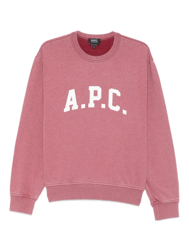 A.P.C. A.P.C. ロゴプリント クルーネック セーター - ピンクの商品画像