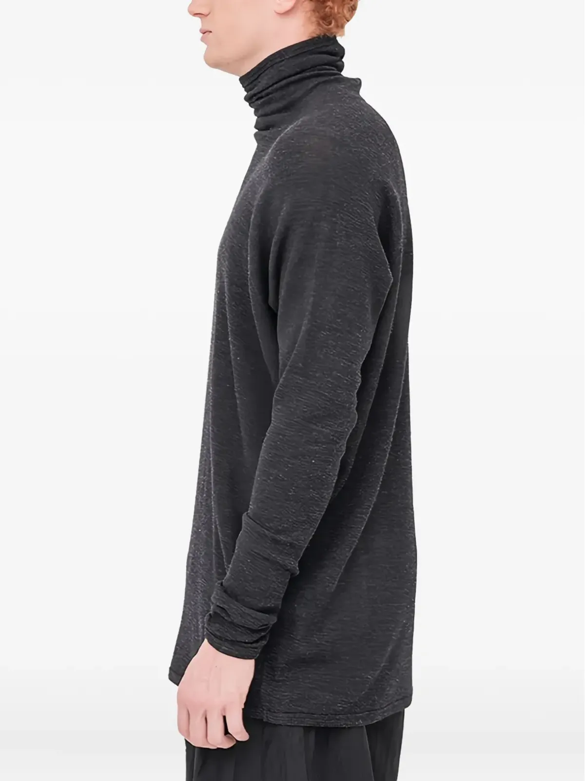 Jan Jan Van Essche グレーのタートルネック ウール Tシャツ - 画像2