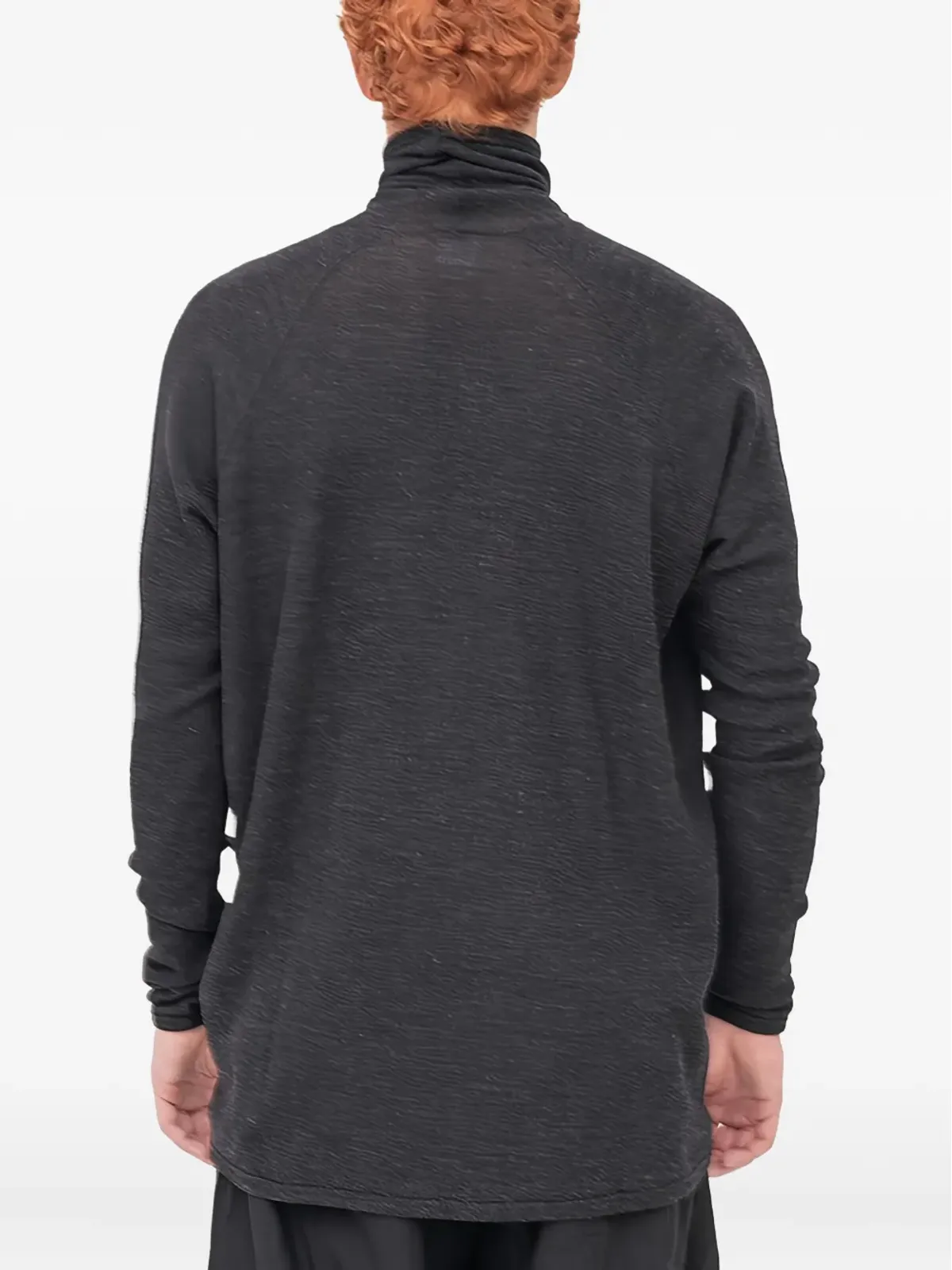 Jan Jan Van Essche グレーのタートルネック ウール Tシャツ - 画像3