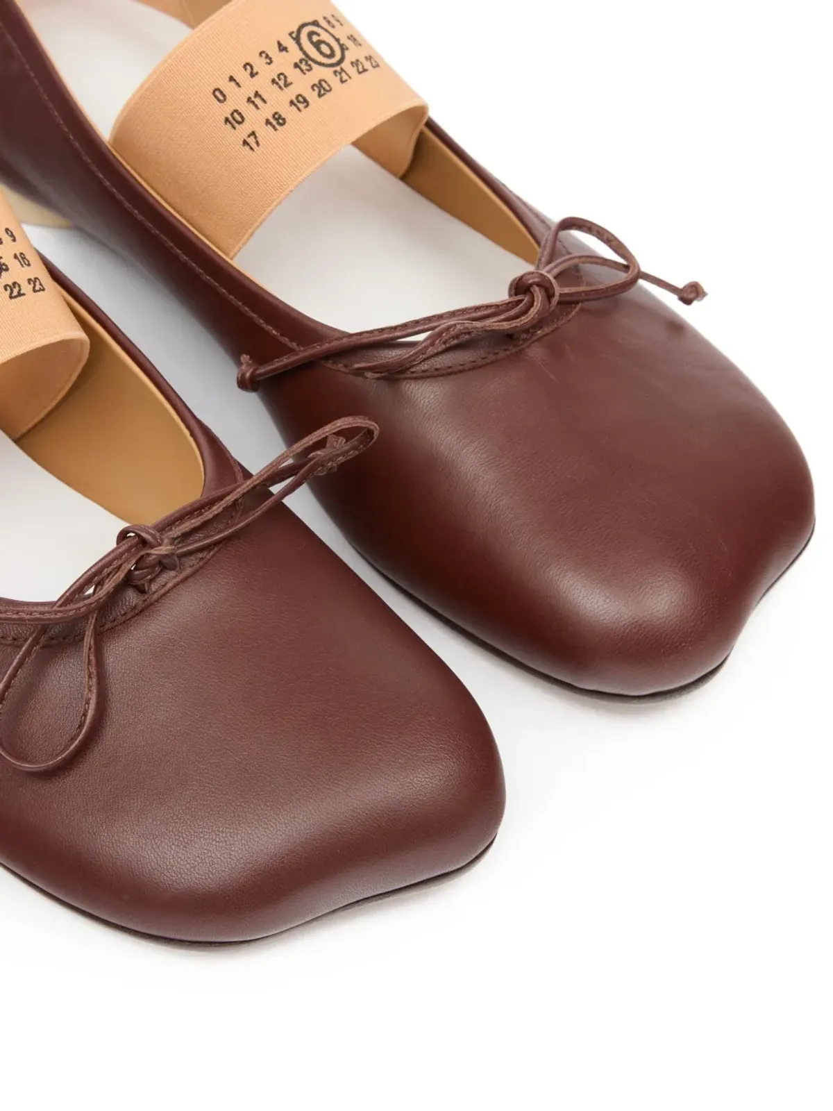 MM6 Maison Margiela アナトミック・ナンバー バレエフラット - ブラウン - 画像5
