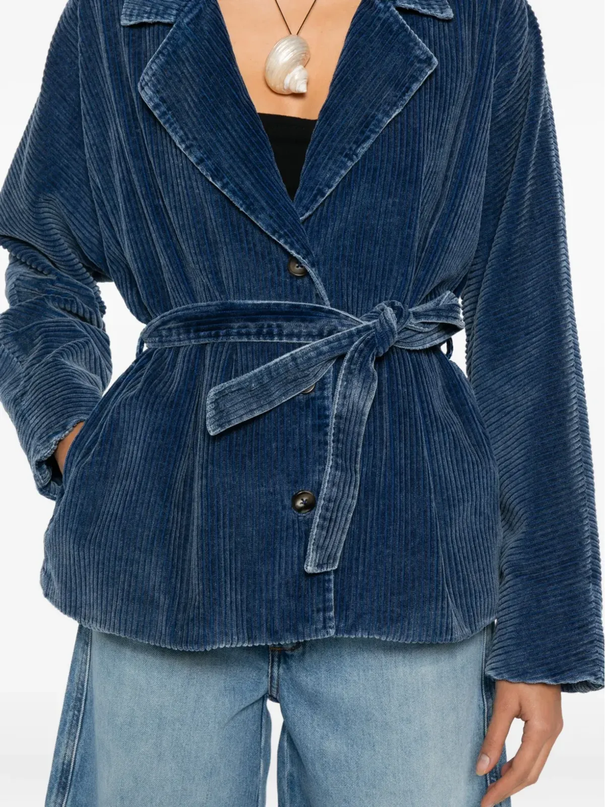 Xirena Colt corduroy belted jacket - Blue - 画像5