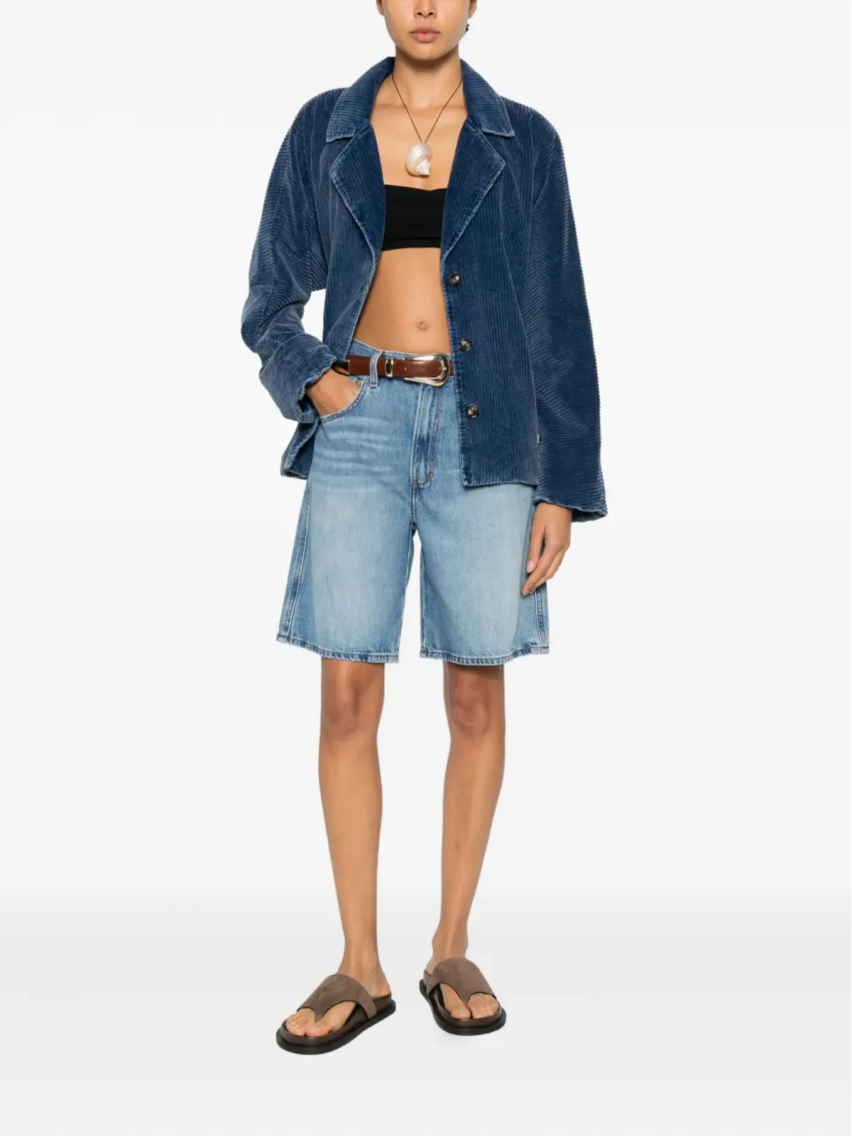 Xirena Colt corduroy belted jacket - Blue - 画像2