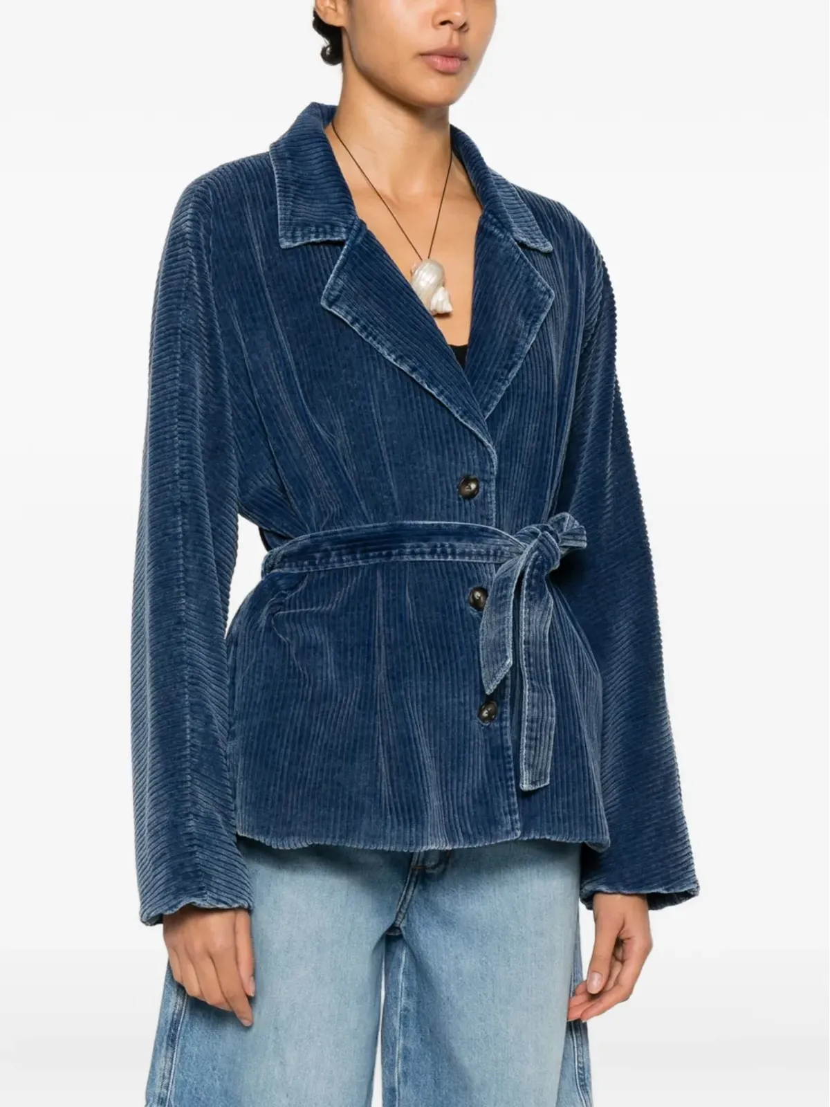 Xirena Colt corduroy belted jacket - Blue - 画像3