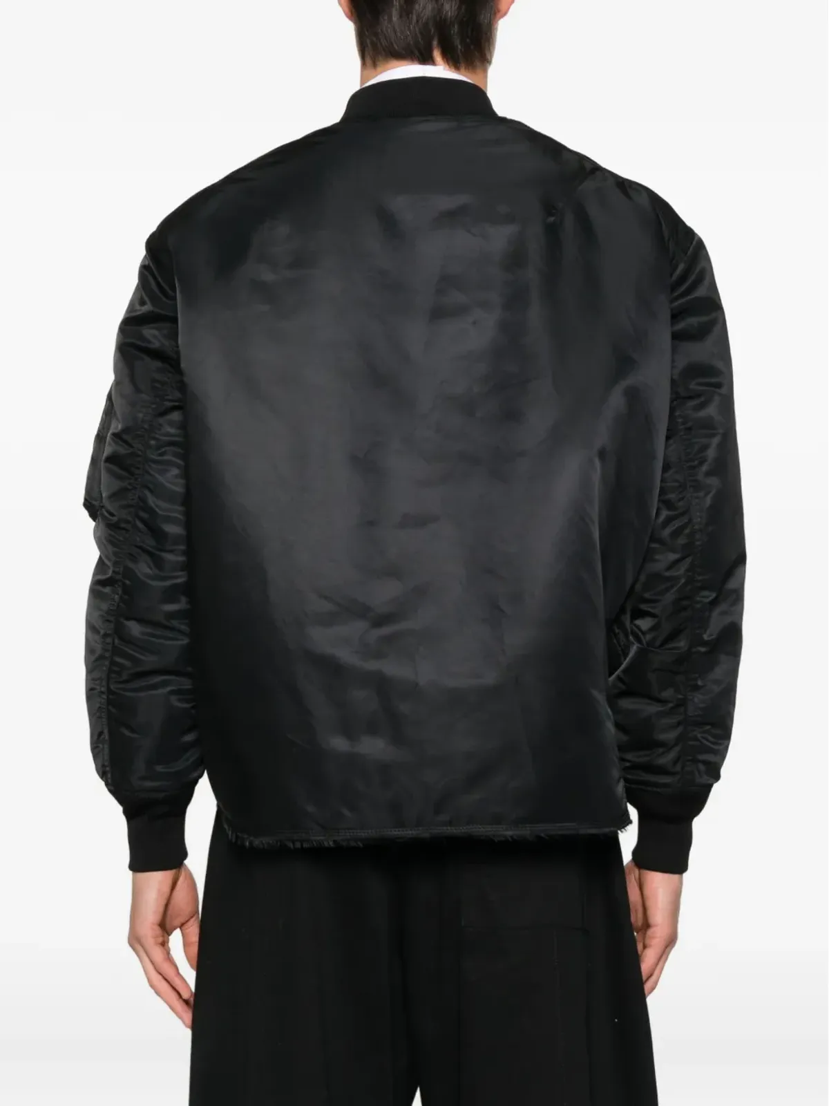 Black Comme Des Garçons MA-1 アシンメトリック ボンバー ジャケット - 画像4