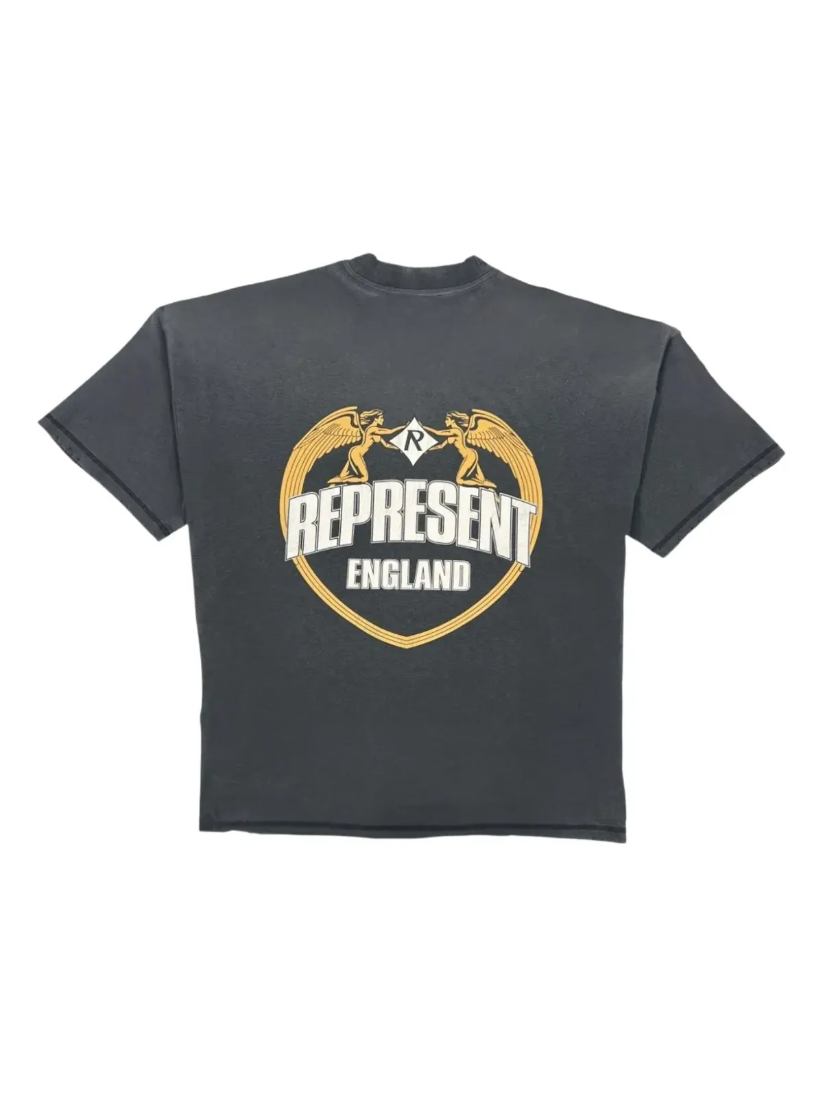 Represent エンジェルボーダーTシャツ ブラック - 画像2