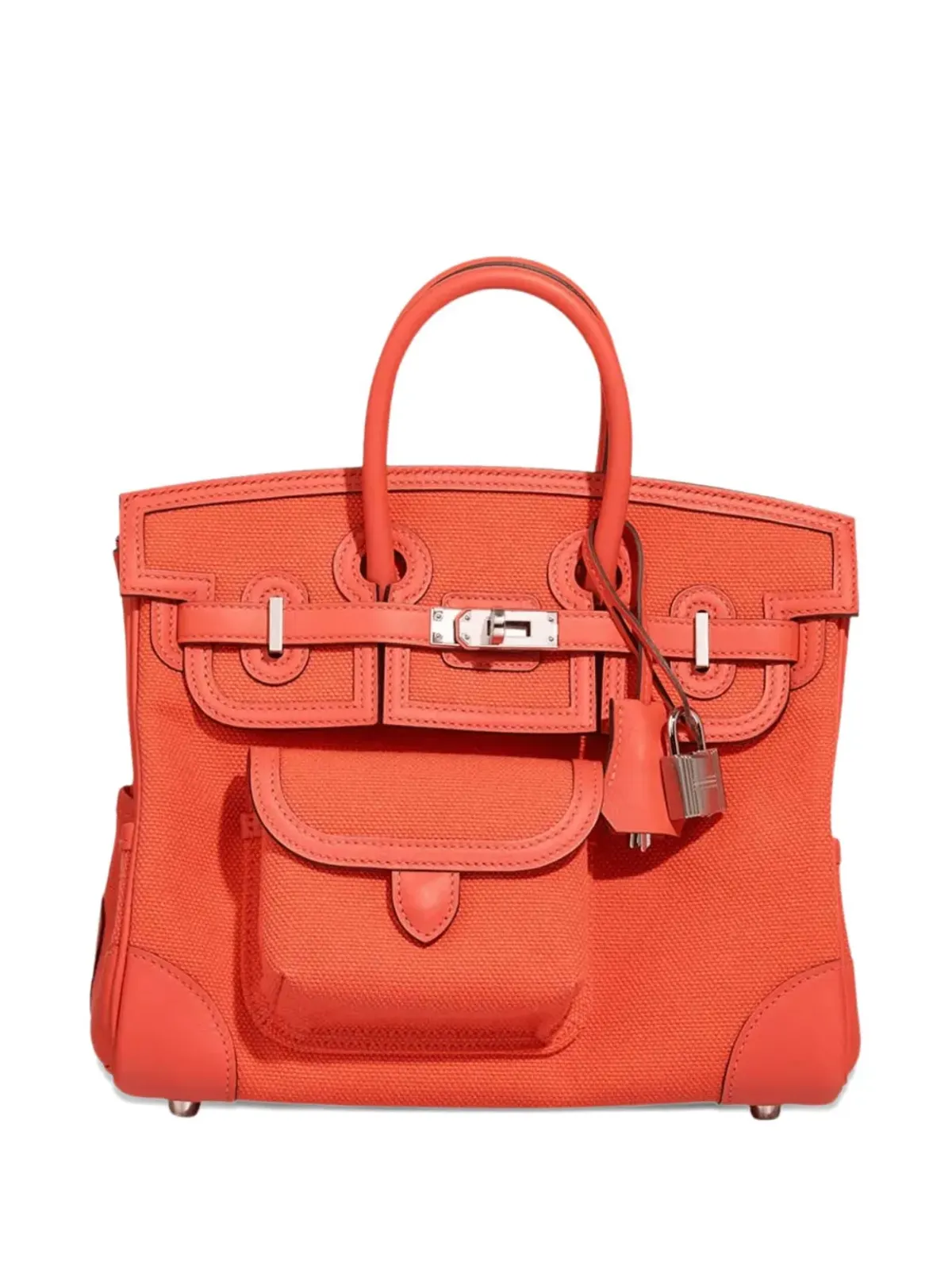 Hermès Pre-Owned Birkin Cargo Toile Goeland-Veau Swift palladium-hardware トートバッグ - Orange - 画像1