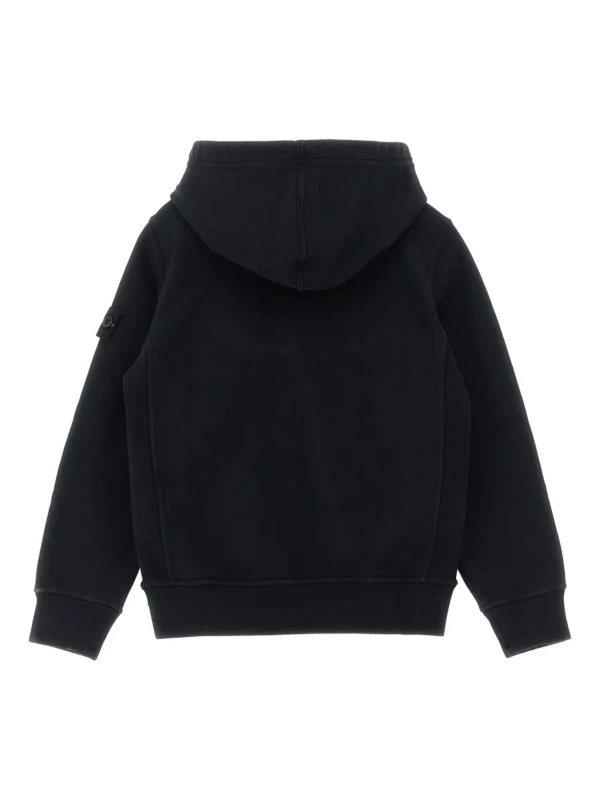 Stone Island Junior ロゴバッジ付きジップアップフーディ - ブラック - 画像2