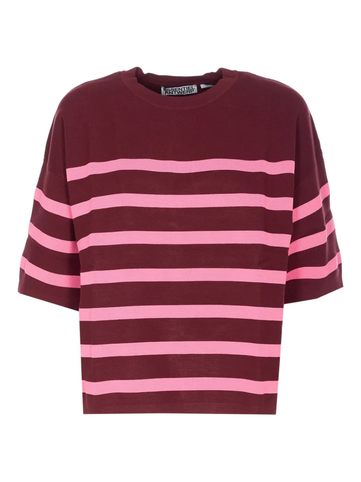 Essentiel Antwerp ストライプ クルーネック Tシャツ - Red - 画像1