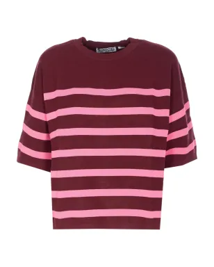 Essentiel Antwerp ストライプ クルーネック Tシャツ - Red - サムネイル1