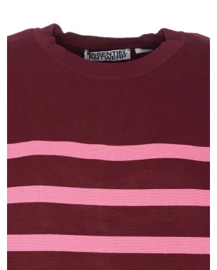 Essentiel Antwerp ストライプ クルーネック Tシャツ - Red - サムネイル4