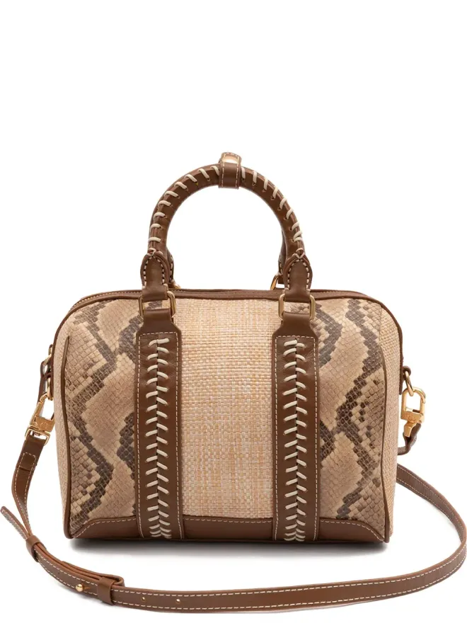Isla Isla Maia Bowling snakeskin stitched tote bagの商品画像