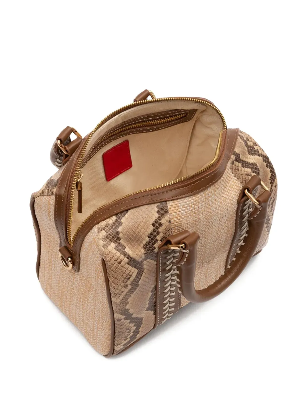 Isla Maia Bowling snakeskin stitched tote bag - 画像5