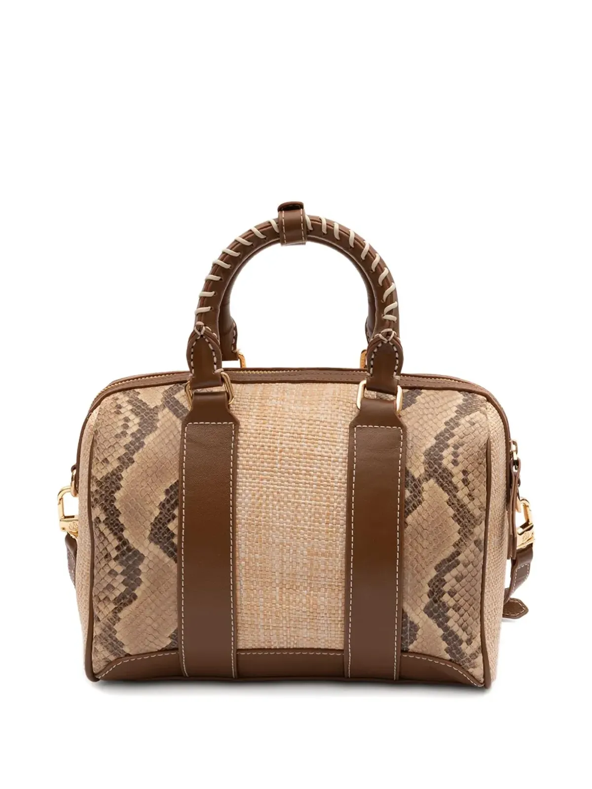 Isla Maia Bowling snakeskin stitched tote bag - 画像2