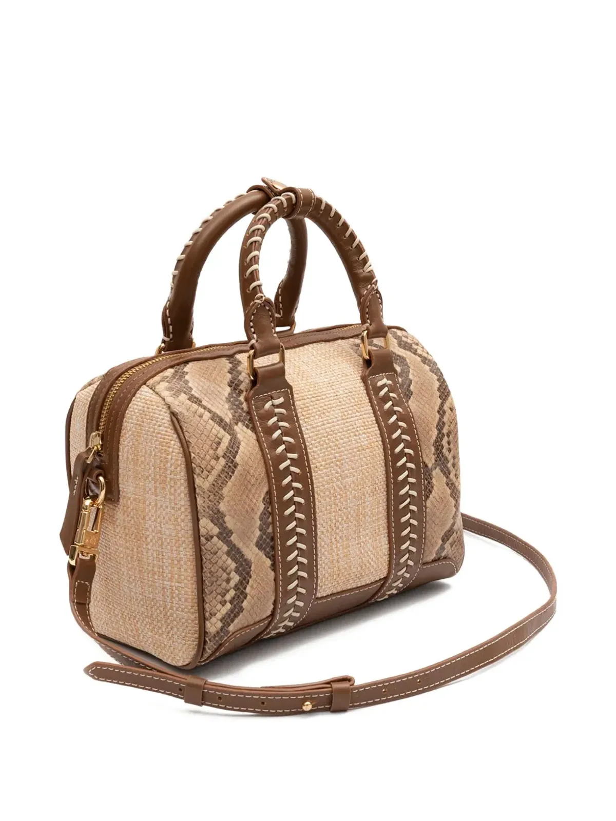 Isla Maia Bowling snakeskin stitched tote bag - 画像3